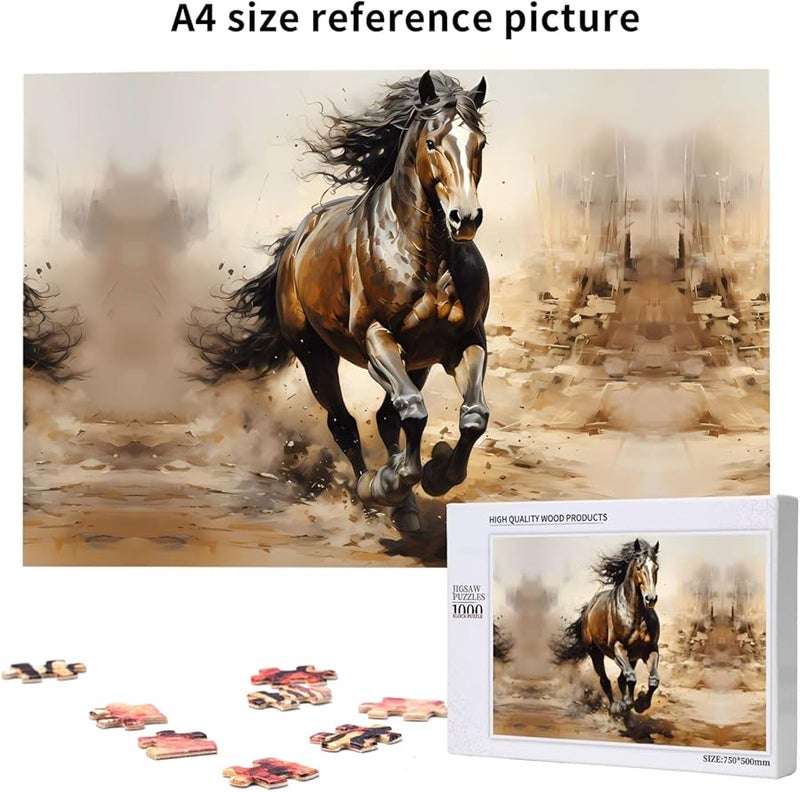 لغز أحجية حصان الغرب فايا 1000 قطعة للبالغين ديكور المنزل 29.5 × 19.7 بوصة - Image 5